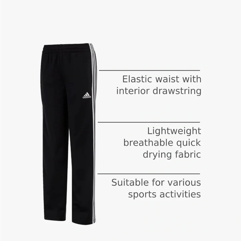 NWT adidas Black Joggers with White Triple Stripes — Kids